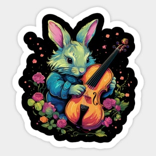 Rabbit Playing Violin Sticker